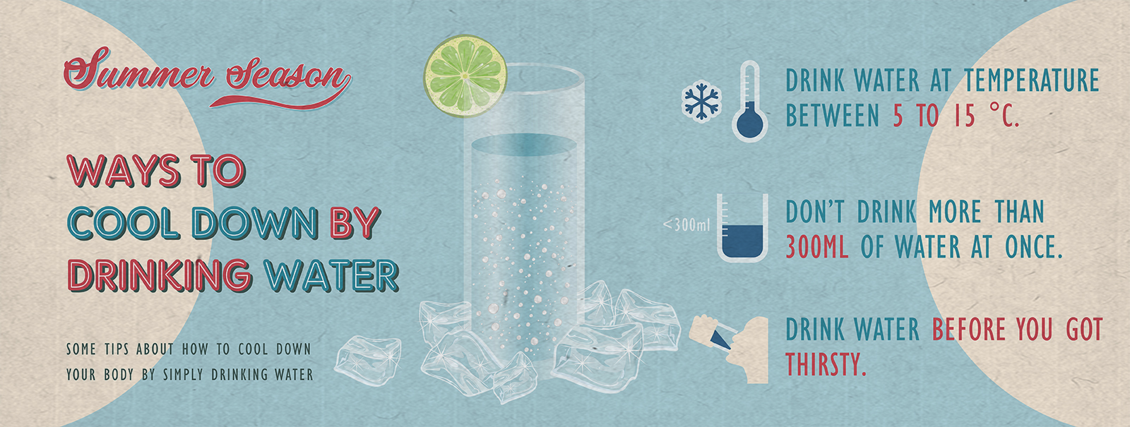 Ways to cool down by drinking water